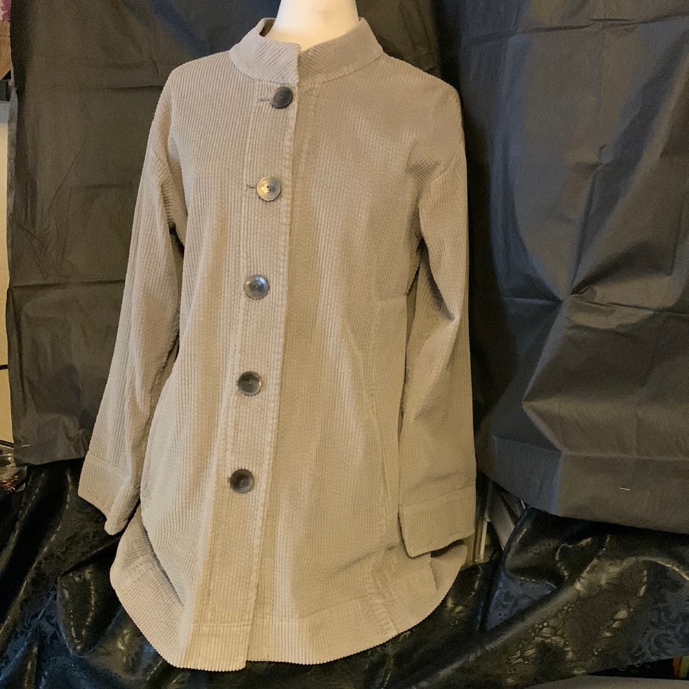 J. Jill Light Grey 3/4 length Corduroy Coat,